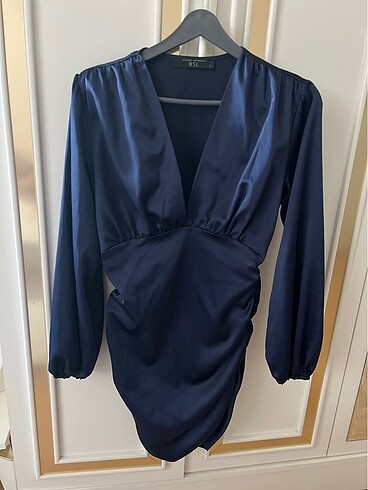 BSL FASHION BSL elbise saten
