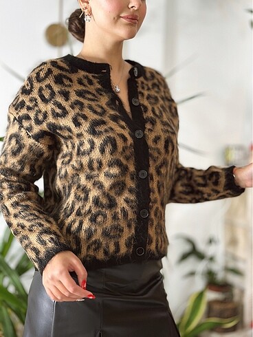 Leopar hırka - Görsel 5