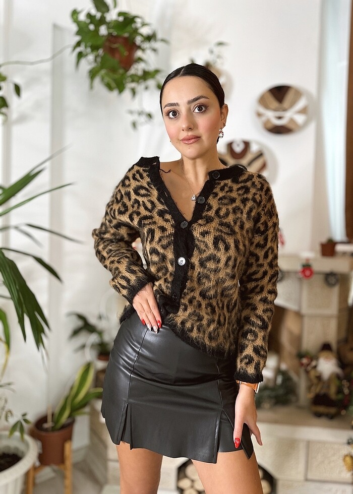 Leopar hırka - Görsel 3