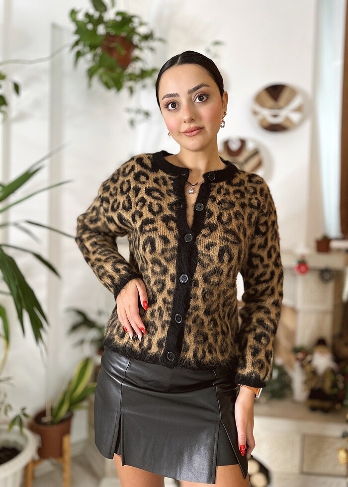 Leopar hırka - Görsel 4