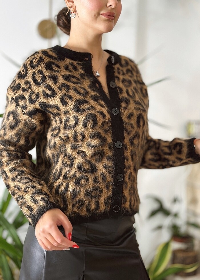 Leopar hırka - Görsel 5