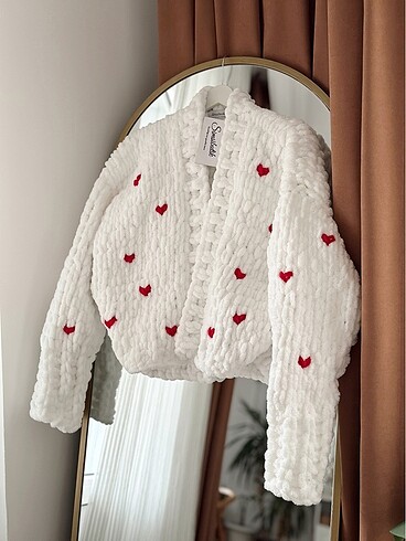 El örgüsü kalpli kazak - Görsel 8