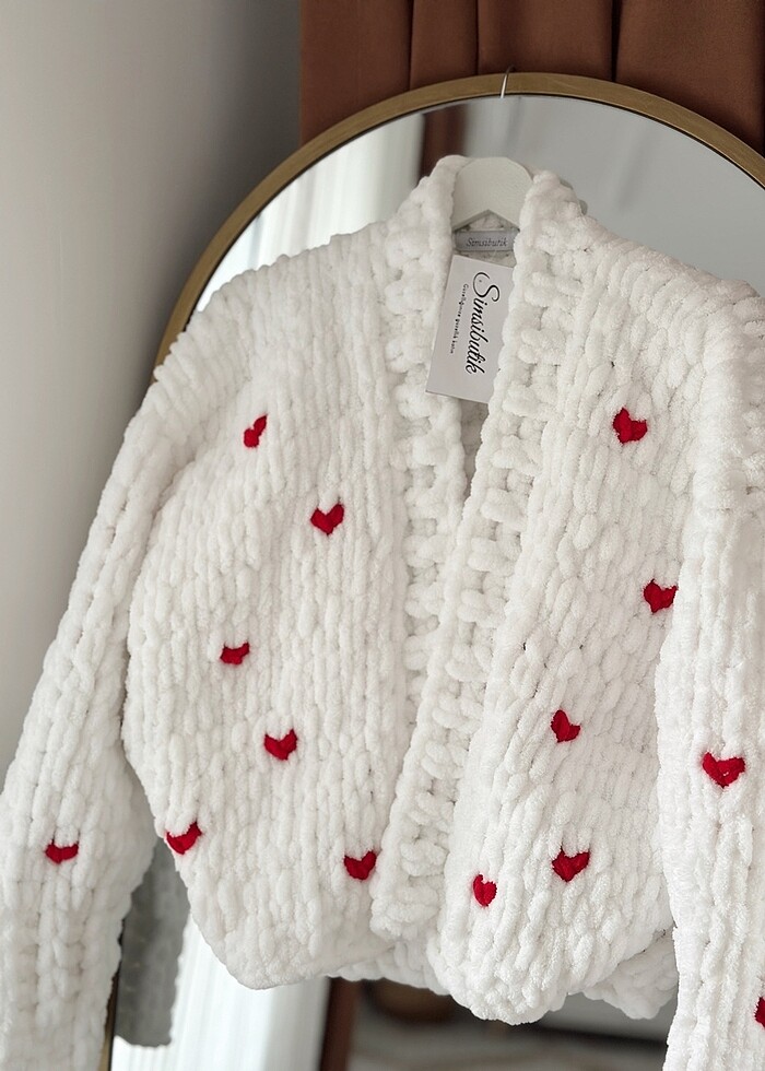 El örgüsü kalpli kazak - Görsel 2