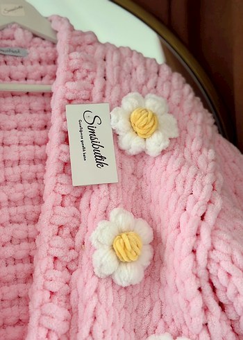 Puffy çiçekli Kadın Hırka - Görsel 3