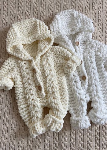 Bebek Örgü Uzun Kollu Tulum - Görsel 4