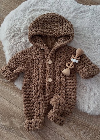 Bebek Örgü Uzun Kollu Tulum - Görsel 7