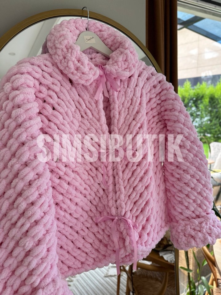 Puffy fiyonklu Kadın Hırka - Görsel 2