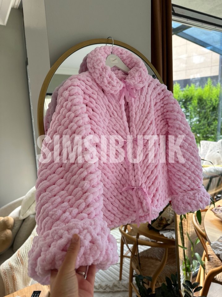 Puffy fiyonklu Kadın Hırka - Görsel 4