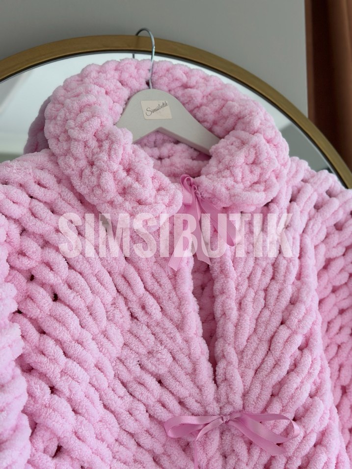 Puffy fiyonklu Kadın Hırka - Görsel 3