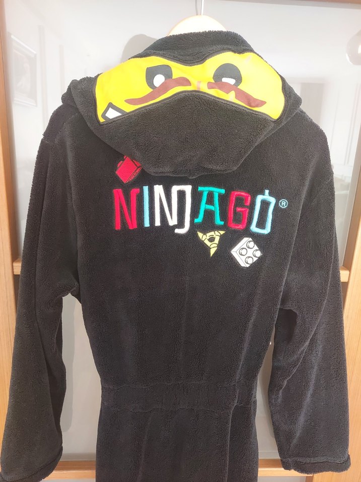 LEGO Kapüşonlu Siyah Baskılı Erkek ÇOCUK Bornoz - Görsel 3