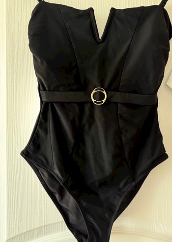 Siyah Kemerli İnce Askılı Kadın Mayo - Görsel 9