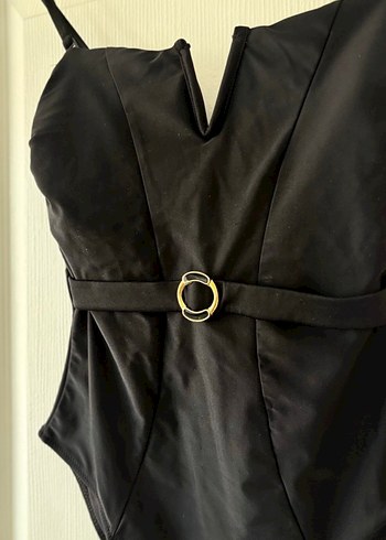 Siyah Kemerli İnce Askılı Kadın Mayo - Görsel 8