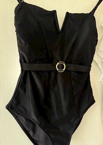 Siyah Kemerli İnce Askılı Kadın Mayo - Görsel 4