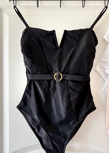 Siyah Kemerli İnce Askılı Kadın Mayo - Görsel 2