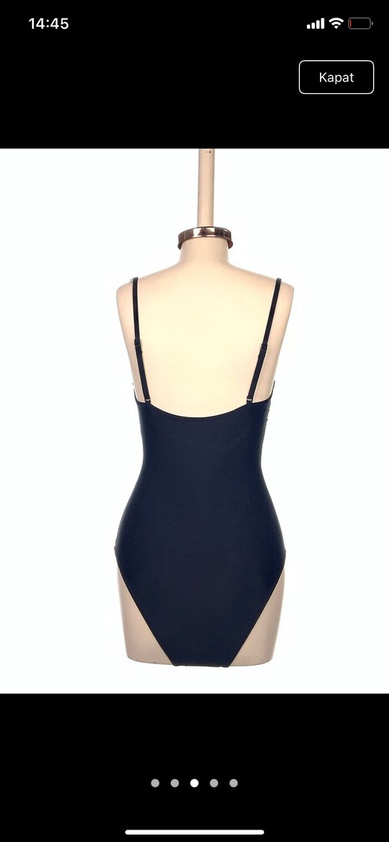 Siyah Kemerli İnce Askılı Kadın Mayo - Görsel 5