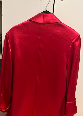 Saten Düğmeli Blazer Ceket - Görsel 3