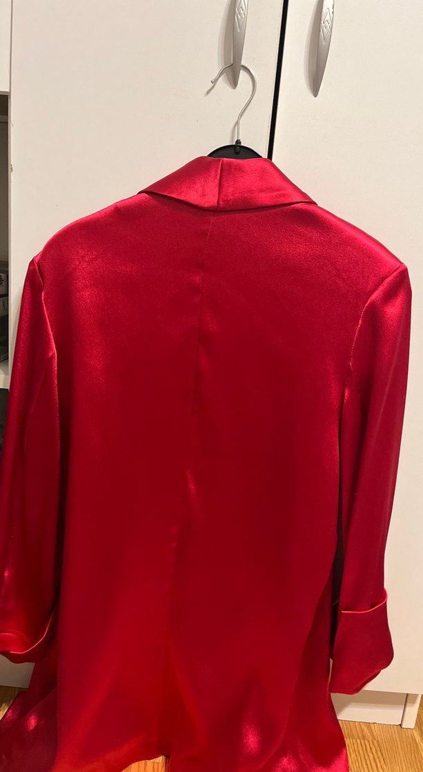 Saten Düğmeli Blazer Ceket - Görsel 3