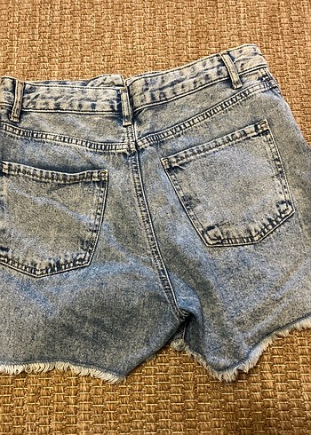 Sokak Stili Kadın Mavi Kot Şort - Görsel 3