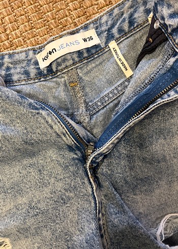 Sokak Stili Kadın Mavi Kot Şort - Görsel 2