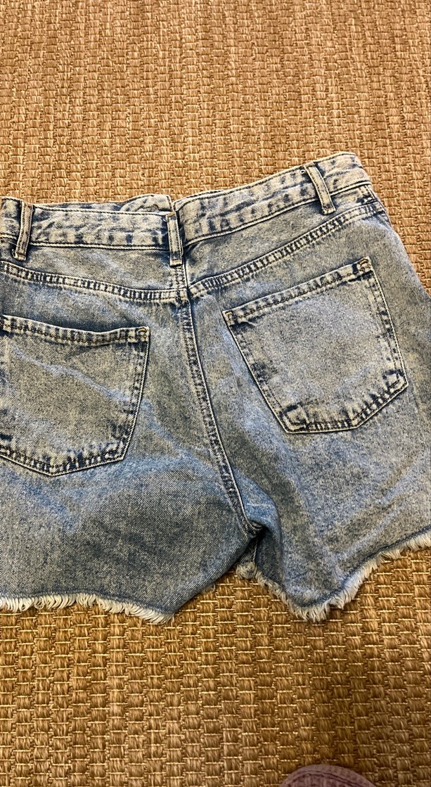 Sokak Stili Kadın Mavi Kot Şort - Görsel 3