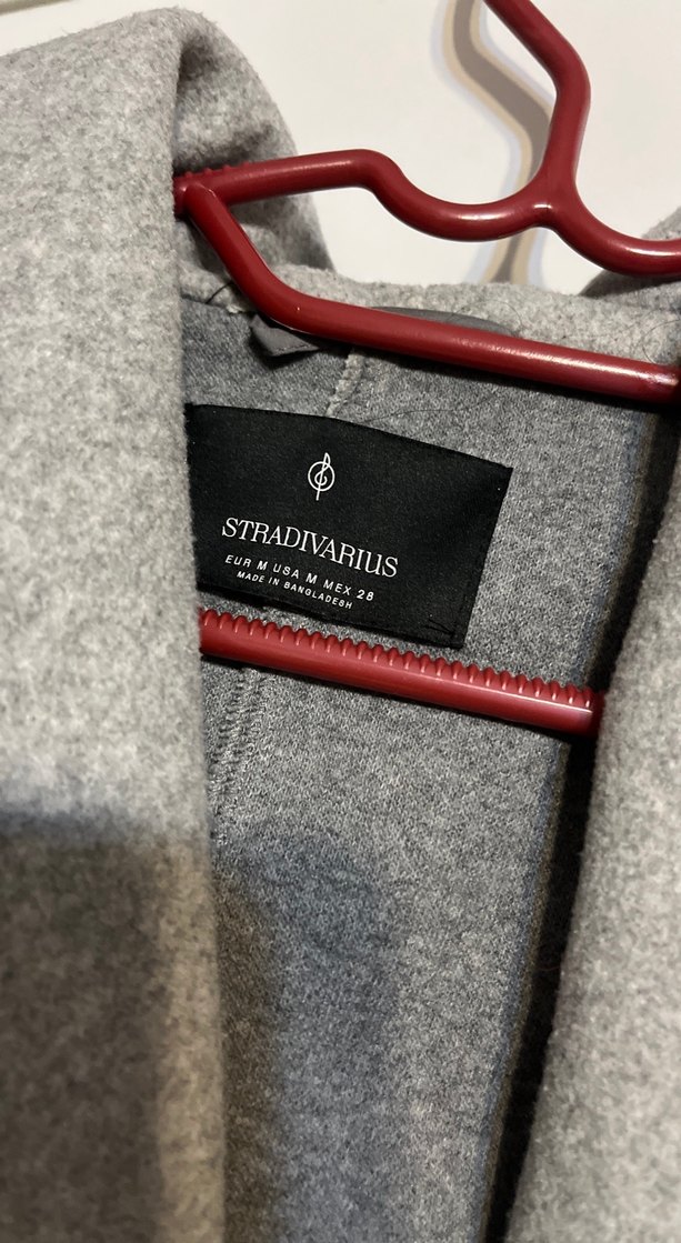 Açık gri kapüşonlu uzun kaban - Görsel 2