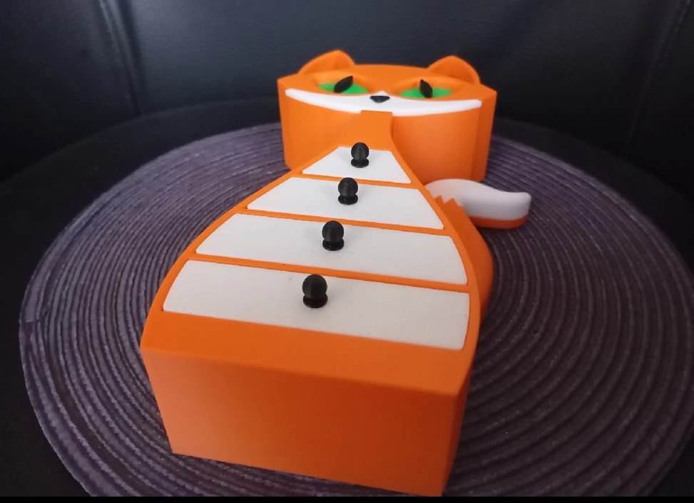 Turuncu Renkli Kedi Şekilli Takı Kutusu - Görsel 2