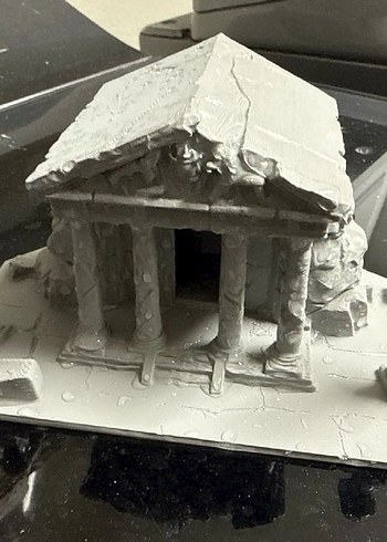 Beyaz Antik Tapınak Figürü 15.5cm - Görsel 2