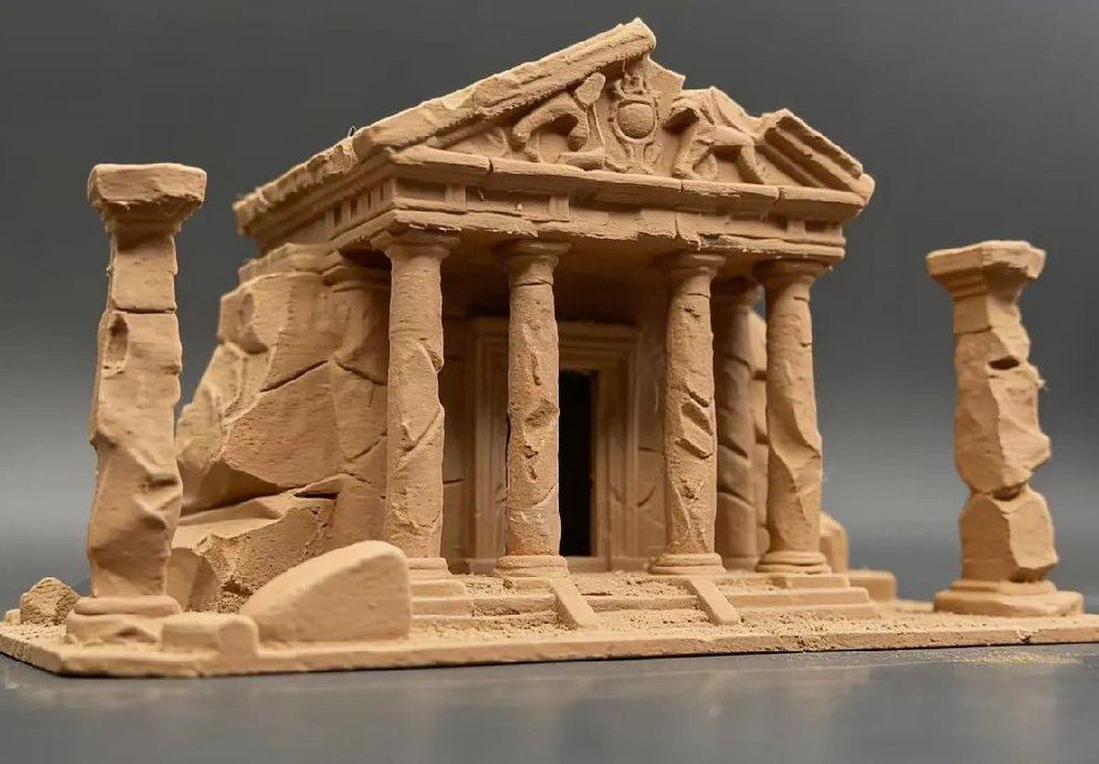 Beyaz Antik Tapınak Figürü 15.5cm - Görsel 4