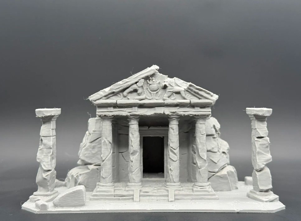 Beyaz Antik Tapınak Figürü 15.5cm - Görsel 3