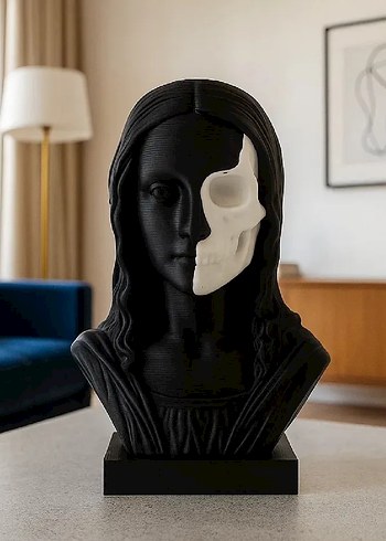 Yarı Kafatası Siyah Figür 14.6cm - Görsel 2