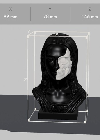 Yarı Kafatası Siyah Figür 14.6cm - Görsel 3