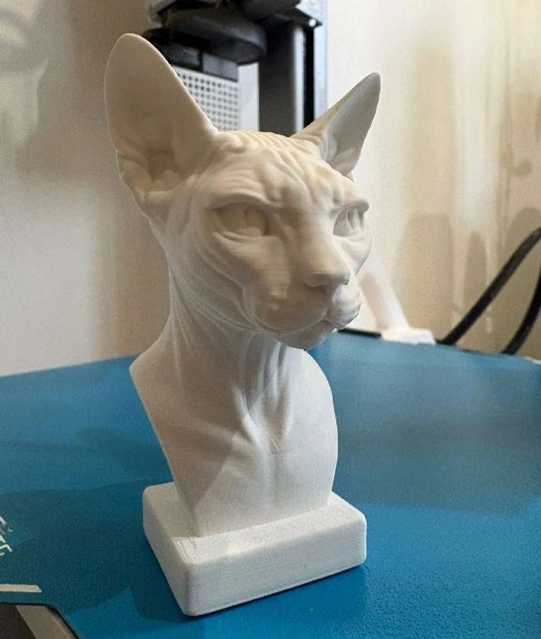 Beyaz Kedi Büstü Figürin - Görsel 2