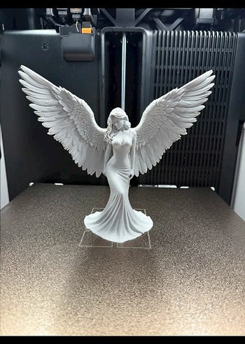 Beyaz Kanatlı Kadın Melek Biblo 21cm - Görsel 2