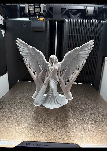 Beyaz Kanatlı Kadın Melek Biblo 21cm - Görsel 4