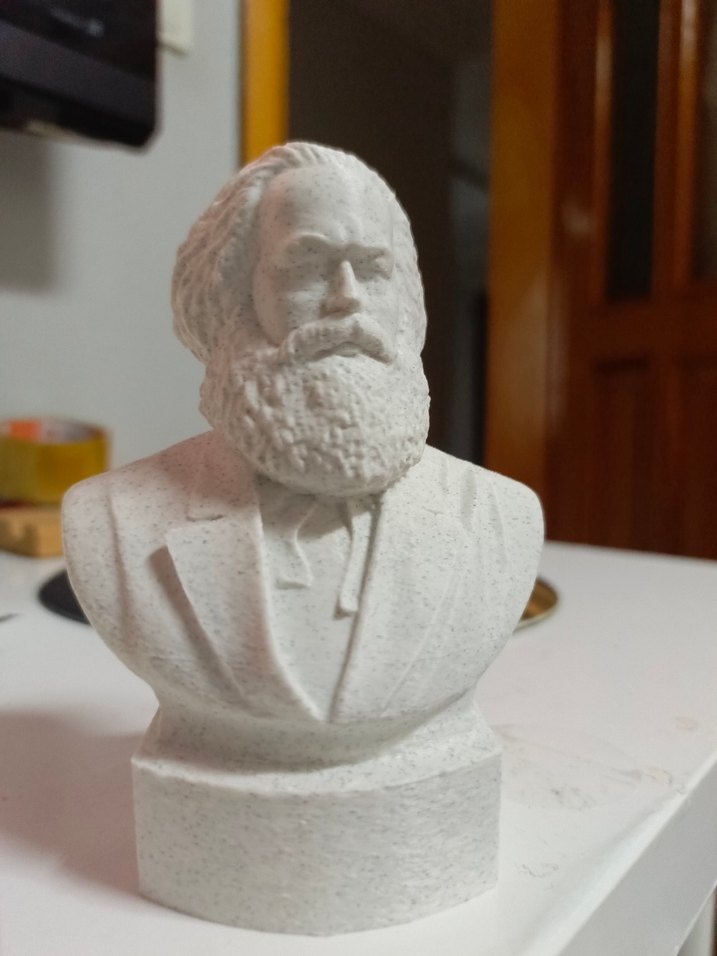 Karl Marx Beyaz Heykel Figür - Görsel 2