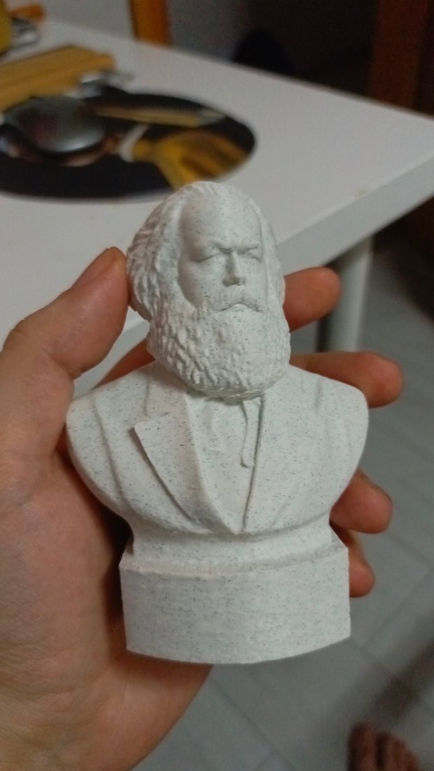 Karl Marx Beyaz Heykel Figür - Görsel 3
