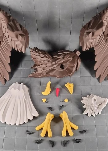 Renkli Kartal Figürü 25cm - Görsel 5