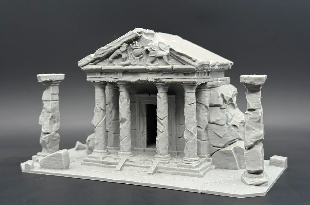 Beyaz Antik Tapınak Figürü 15.5cm - Görsel 3