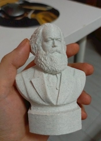 Karl Marx Beyaz Büst Figür - Görsel 3