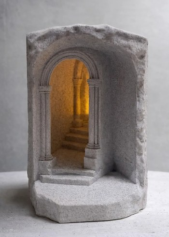 Mermer Görünümlü Book Nook 16cm - Görsel 3