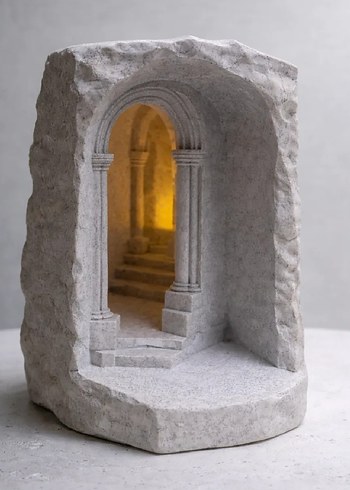 Mermer Görünümlü Book Nook 16cm - Görsel 2