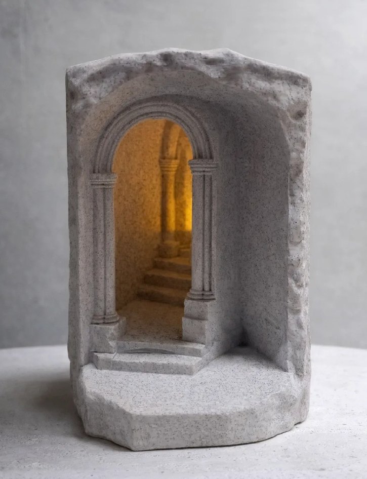 Mermer Görünümlü Book Nook 16cm - Görsel 3