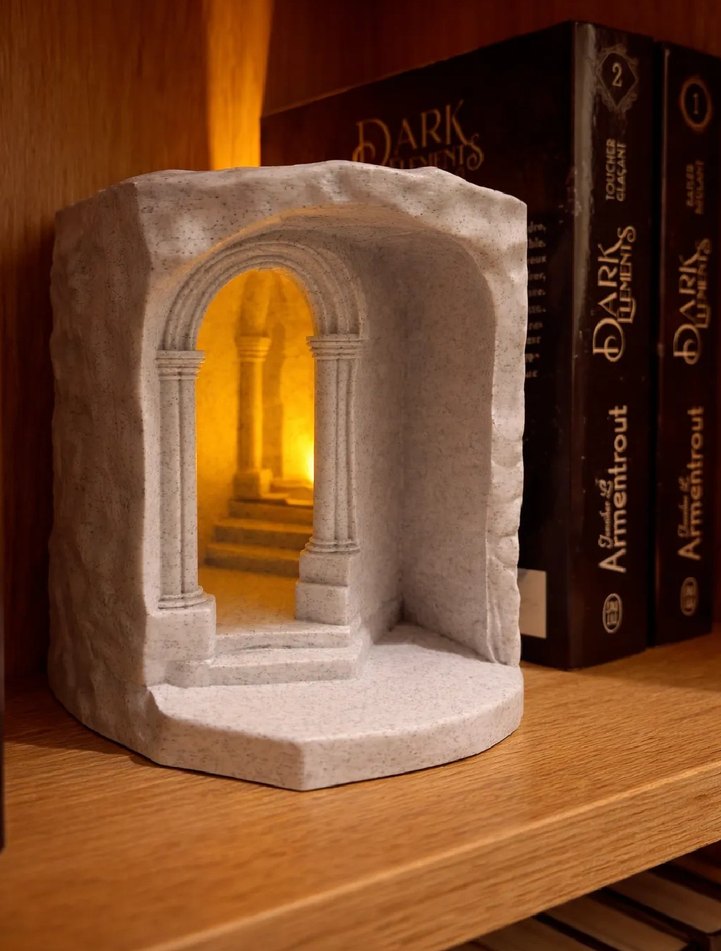 Mermer Görünümlü Book Nook 16cm - Görsel 4