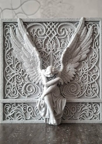 15cm Kanatlı Melek Figürlü Dekoratif Tablo - Görsel 3