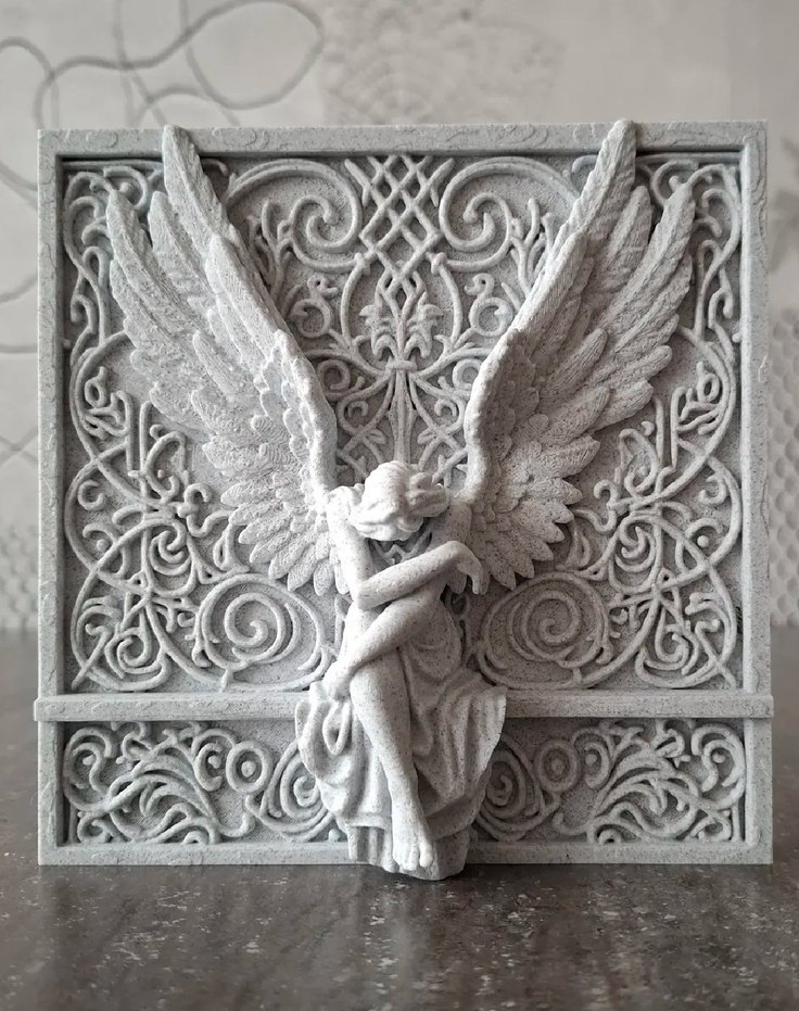 15cm Kanatlı Melek Figürlü Dekoratif Tablo - Görsel 3