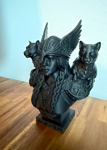 Karanlık Siyah Viking Tanrıçası Büstü 16cm - Görsel 2