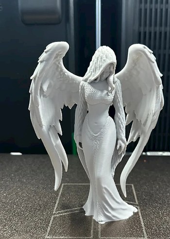 Beyaz Kanatlı Melek Figürü 15cm - Görsel 3