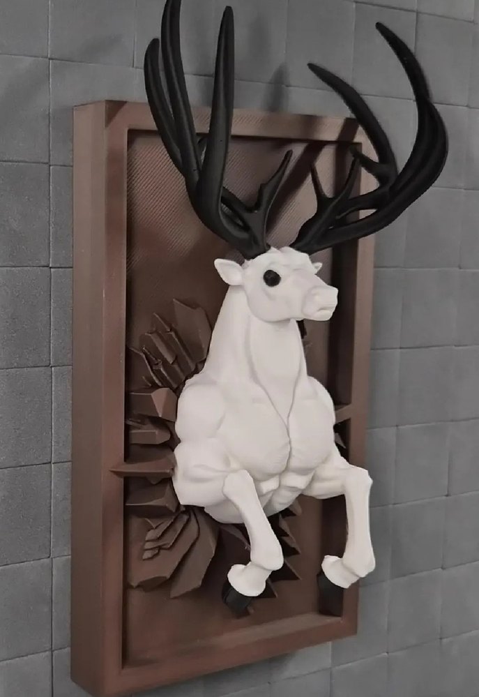 Beyaz Geyik Figürlü Duvar Dekoru - Görsel 3