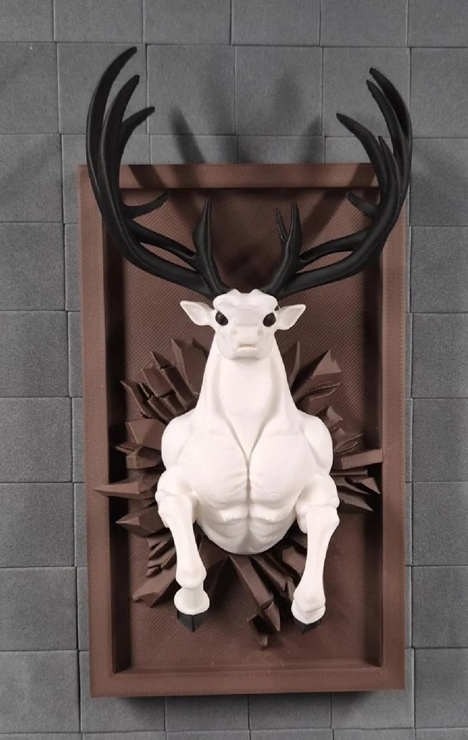 Beyaz Geyik Figürlü Duvar Dekoru - Görsel 2