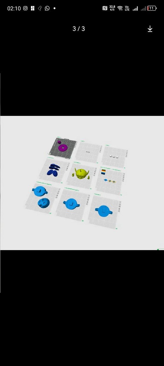 Renkli Üç Gözlü Uzaylı Aksiyon Figürü 20cm - Görsel 5